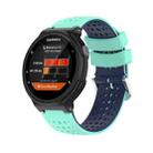 For Garmin Forerunner 620 Silicone Sports Two-Color Watch Band(Water Duck+Blue) - 1