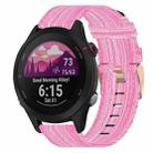 For Garmin Forerunner 255S 18mm Nylon Woven Watch Band(Pink) - 1