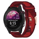 For Garmin Forerunner 255S 18mm Nylon Woven Watch Band(Red) - 1