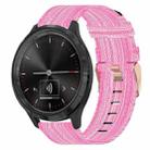 For Garmin Vivomove 3S 18mm Nylon Woven Watch Band(Pink) - 1