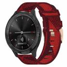 For Garmin Vivomove 3S 18mm Nylon Woven Watch Band(Red) - 1