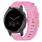 For Garmin Vivoactive 4S 18mm Nylon Woven Watch Band(Pink) - 1