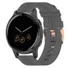 For Garmin Vivoactive 4S 18mm Nylon Woven Watch Band(Dark Grey) - 1