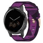 For Garmin Vivoactive 4S 18mm Nylon Woven Watch Band(Purple) - 1