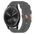 For Garmin Vivomove Sport 20mm Nylon Woven Watch Band(Dark Grey) - 1