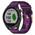 For Garmin Approach S40 20mm Nylon Woven Watch Band(Purple) - 1