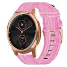 For Garmin VivoMove Luxe 20mm Nylon Woven Watch Band(Pink) - 1