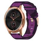 For Garmin VivoMove Luxe 20mm Nylon Woven Watch Band(Purple) - 1