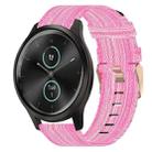 For Garmin VivoMove Style 20mm Nylon Woven Watch Band(Pink) - 1
