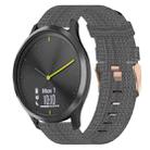 For Garmin Vivomove HR Sport 20mm Nylon Woven Watch Band(Dark Grey) - 1