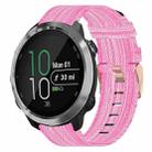 For Garmin Forerunner 645 Music 20mm Nylon Woven Watch Band(Pink) - 1