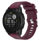 For Garmin Descent G1 22mm Solid Color Silicone Watch Band(Burgundy) - 1