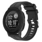 For Garmin Instinct 2 22mm Solid Color Silicone Watch Band(Black) - 1