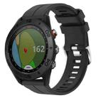 For Garmin Approach S60 22mm Solid Color Silicone Watch Band(Black) - 1