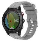 For Garmin Approach S60 22mm Solid Color Silicone Watch Band(Grey) - 1