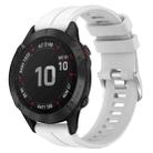 For Garmin Fenix 6 GPS 22mm Solid Color Silicone Watch Band(White) - 1