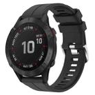 For Garmin Fenix 6 GPS 22mm Solid Color Silicone Watch Band(Black) - 1