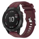 For Garmin Fenix 6 GPS 22mm Solid Color Silicone Watch Band(Burgundy) - 1