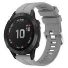 For Garmin Fenix 6 GPS 22mm Solid Color Silicone Watch Band(Grey) - 1