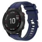 For Garmin Fenix 6 GPS 22mm Solid Color Silicone Watch Band(Dark Blue) - 1