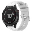 For Garmin Fenix 6 Pro GPS 22mm Solid Color Silicone Watch Band(White) - 1