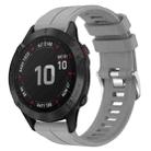 For Garmin Fenix 6 Pro GPS 22mm Solid Color Silicone Watch Band(Grey) - 1