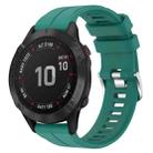 For Garmin Fenix 6 Pro GPS 22mm Solid Color Silicone Watch Band(Green) - 1