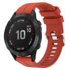 For Garmin Fenix 6 Pro GPS 22mm Solid Color Silicone Watch Band(Red) - 1