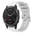 For Garmin Fenix 6 Sapphire GPS 22mm Solid Color Silicone Watch Band(White) - 1