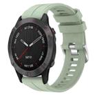 For Garmin Fenix 6 Sapphire GPS 22mm Solid Color Silicone Watch Band(Light Green) - 1