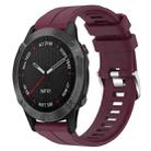 For Garmin Fenix 6 Sapphire GPS 22mm Solid Color Silicone Watch Band(Burgundy) - 1