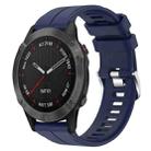 For Garmin Fenix 6 Sapphire GPS 22mm Solid Color Silicone Watch Band(Dark Blue) - 1