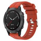 For Garmin Fenix 6 Sapphire GPS 22mm Solid Color Silicone Watch Band(Red) - 1