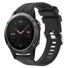 For Garmin Fenix 5 22mm Solid Color Silicone Watch Band(Black) - 1