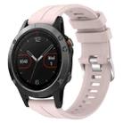 For Garmin Fenix 5 22mm Solid Color Silicone Watch Band(Pink) - 1