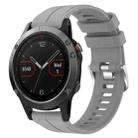 For Garmin Fenix 5 22mm Solid Color Silicone Watch Band(Grey) - 1