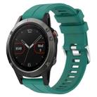 For Garmin Fenix 5 22mm Solid Color Silicone Watch Band(Green) - 1
