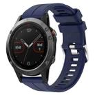 For Garmin Fenix 5 22mm Solid Color Silicone Watch Band(Dark Blue) - 1