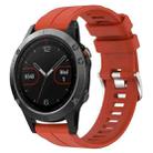 For Garmin Fenix 5 22mm Solid Color Silicone Watch Band(Red) - 1