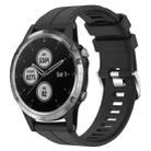 For Garmin Fenix 5 Plus 22mm Solid Color Silicone Watch Band(Black) - 1