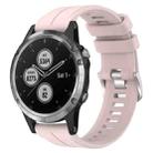 For Garmin Fenix 5 Plus 22mm Solid Color Silicone Watch Band(Pink) - 1