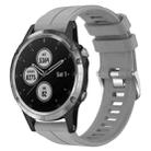 For Garmin Fenix 5 Plus 22mm Solid Color Silicone Watch Band(Grey) - 1