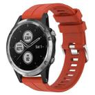 For Garmin Fenix 5 Plus 22mm Solid Color Silicone Watch Band(Red) - 1