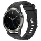 For Garmin Quatix 5 22mm Solid Color Silicone Watch Band(Black) - 1