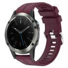 For Garmin Quatix 5 Sapphire 22mm Solid Color Silicone Watch Band(Burgundy) - 1