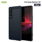 For Sony Xperia 1 IV MOFI Gentleness Series Brushed Texture Carbon Fiber Soft TPU Case(Blue) - 1