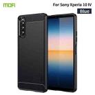 For Sony Xperia 10 IV MOFI Gentleness Series Brushed Texture Carbon Fiber Soft TPU Case(Blue) - 1