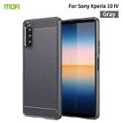 For Sony Xperia 10 IV MOFI Gentleness Series Brushed Texture Carbon Fiber Soft TPU Case(Gray) - 1