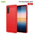 For Sony Xperia 10 IV MOFI Gentleness Series Brushed Texture Carbon Fiber Soft TPU Case(Red) - 1