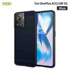 For OnePlus Ace / 10R 5G MOFI Gentleness Series Brushed Texture Carbon Fiber Soft TPU Case(Blue) - 1